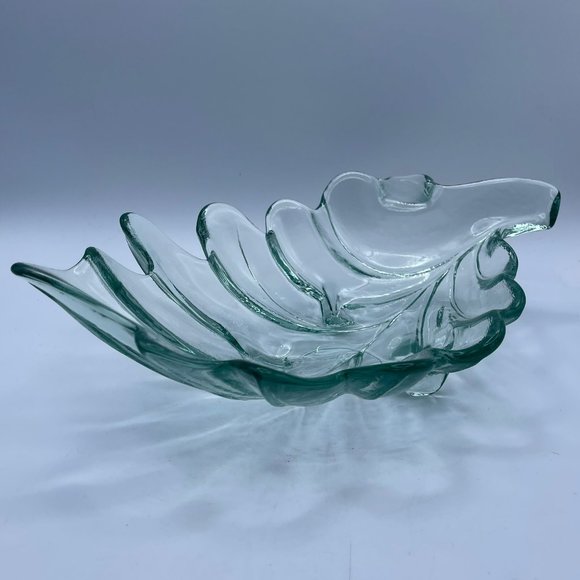 Dining Large Oak Leaf Dish Recycled Glass Made In Spain Vidrios San